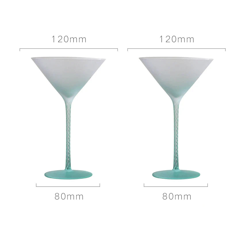 dipped frosted glasses set of two