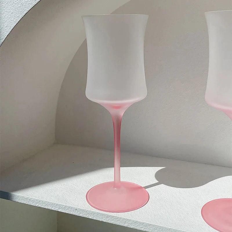 dipped frosted glasses set of two