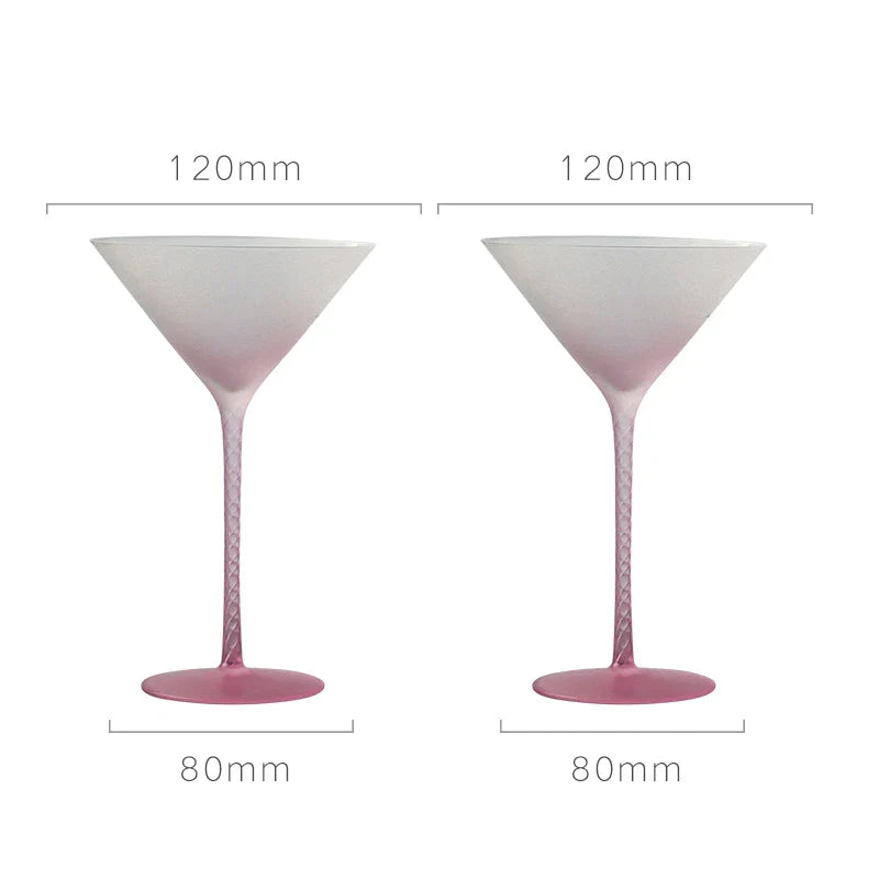 dipped frosted glasses set of two