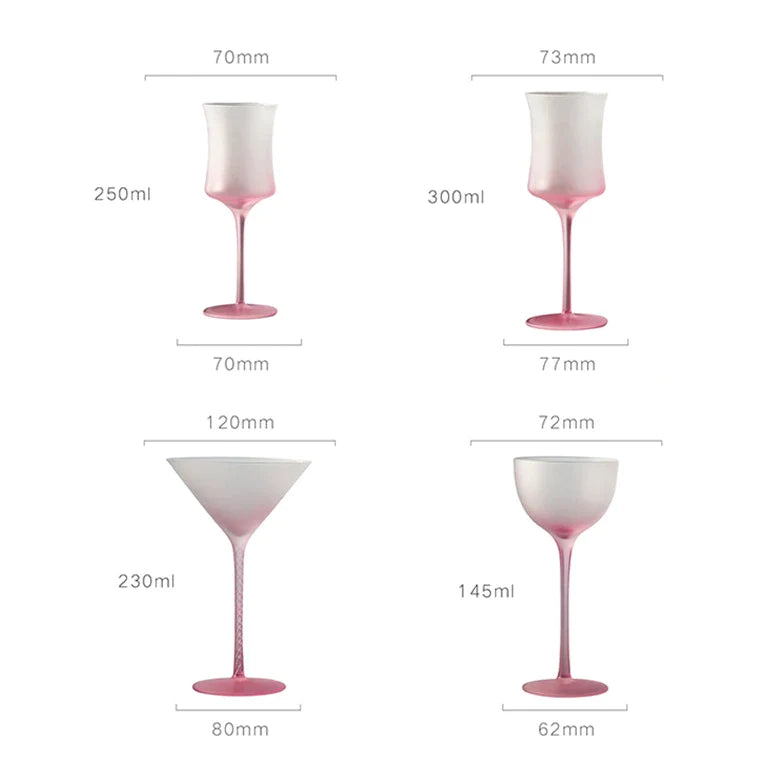 dipped frosted glasses set of two