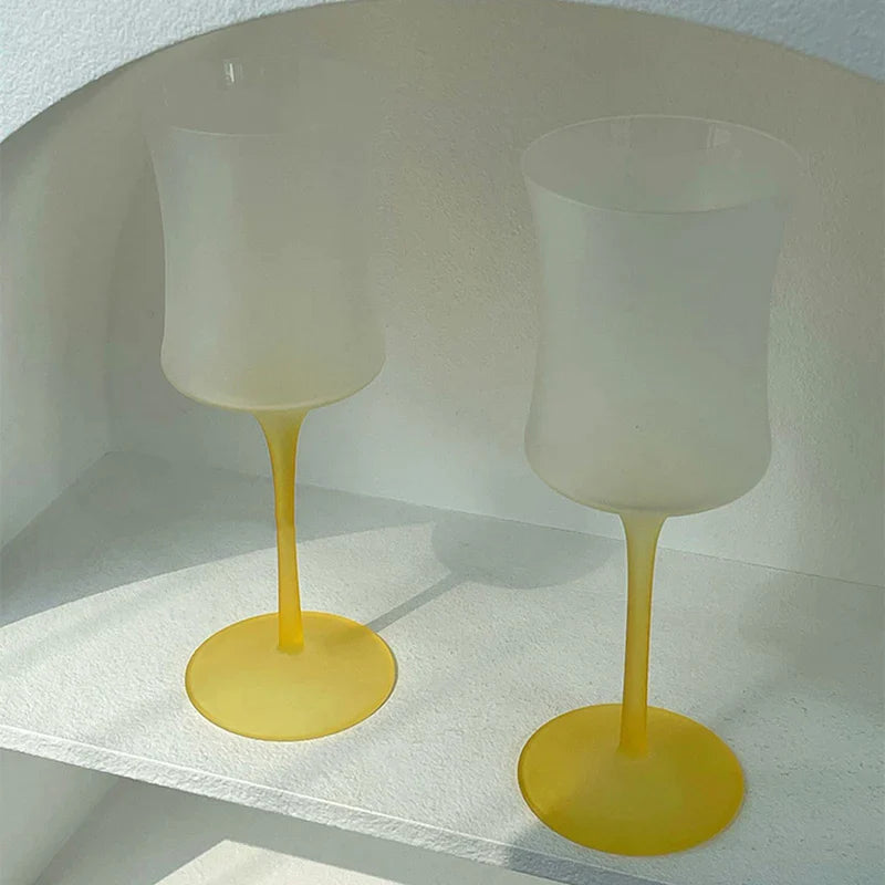 dipped frosted glasses set of two