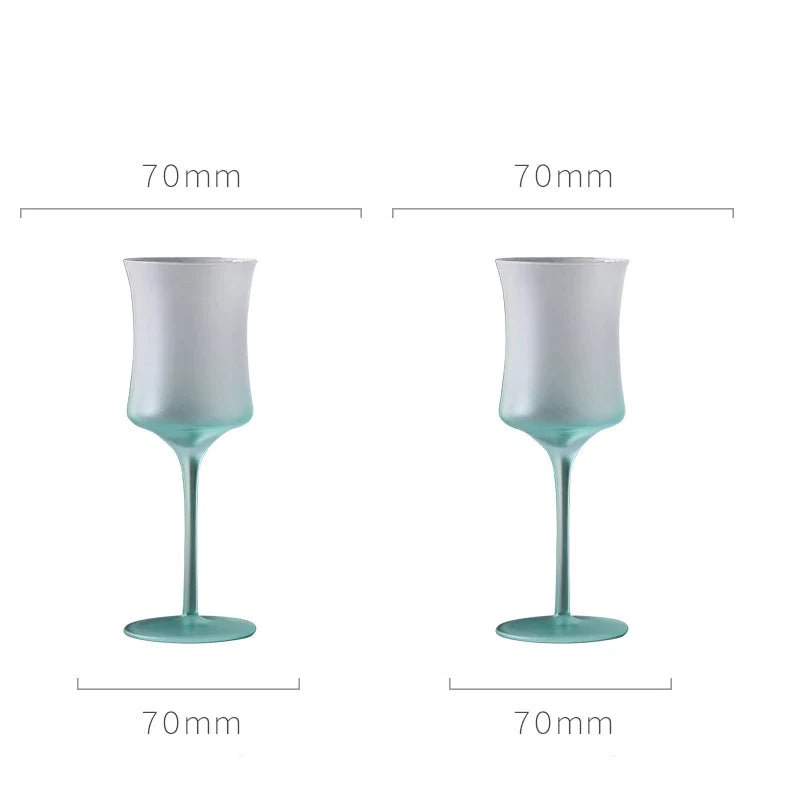 dipped frosted glasses set of two