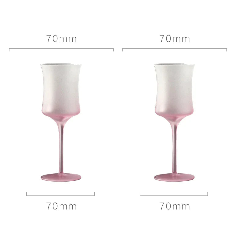 dipped frosted glasses set of two