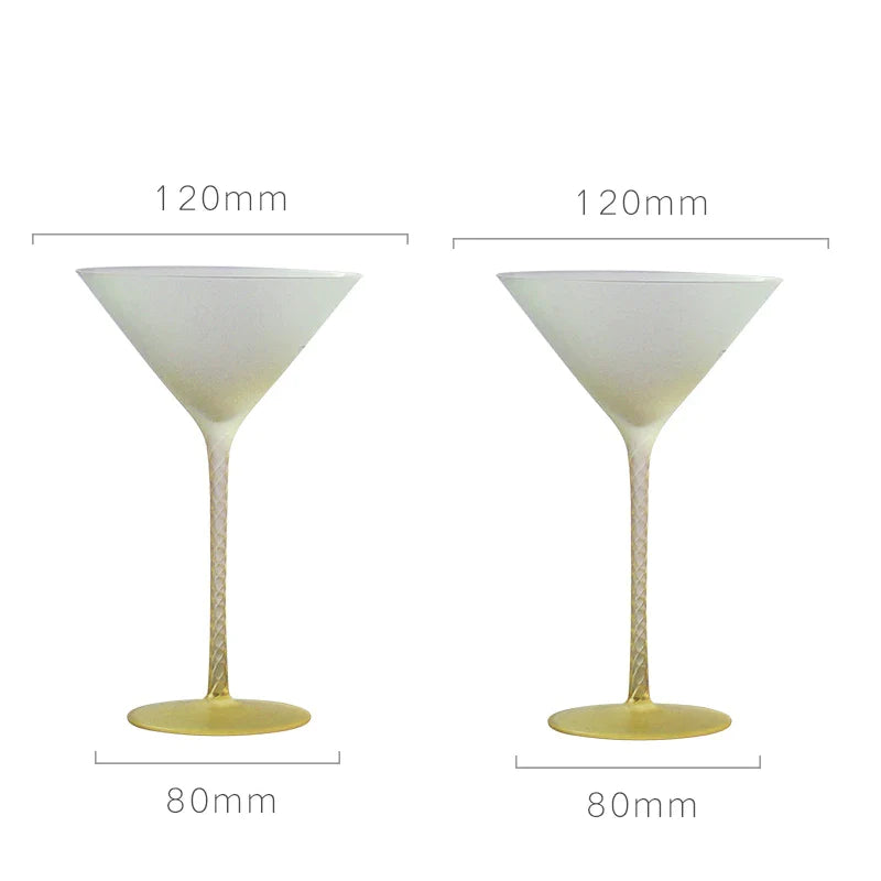 dipped frosted glasses set of two