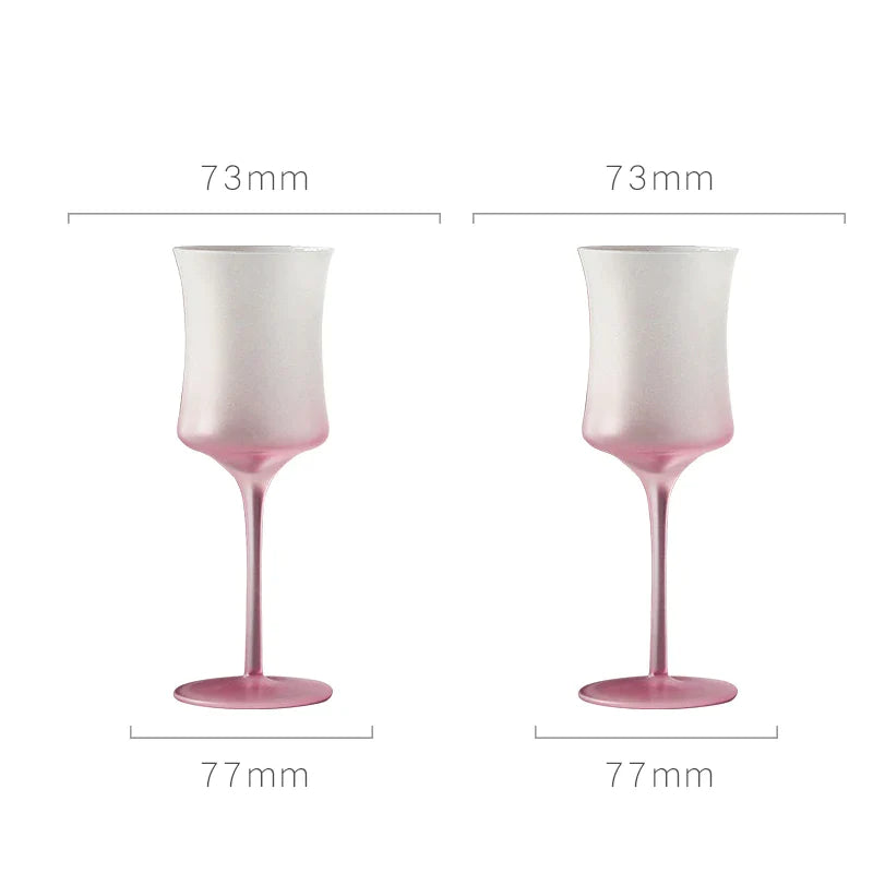dipped frosted glasses set of two