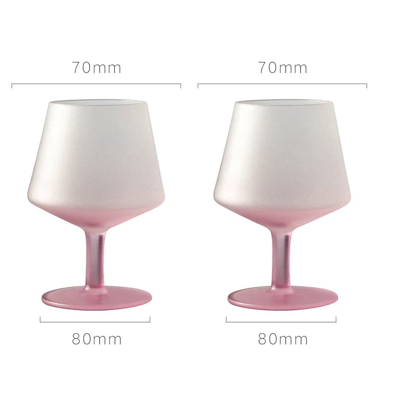 dipped frosted glasses set of two