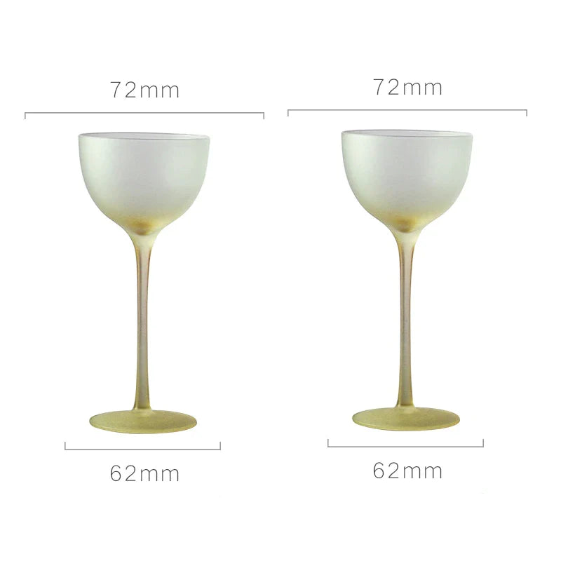 dipped frosted glasses set of two
