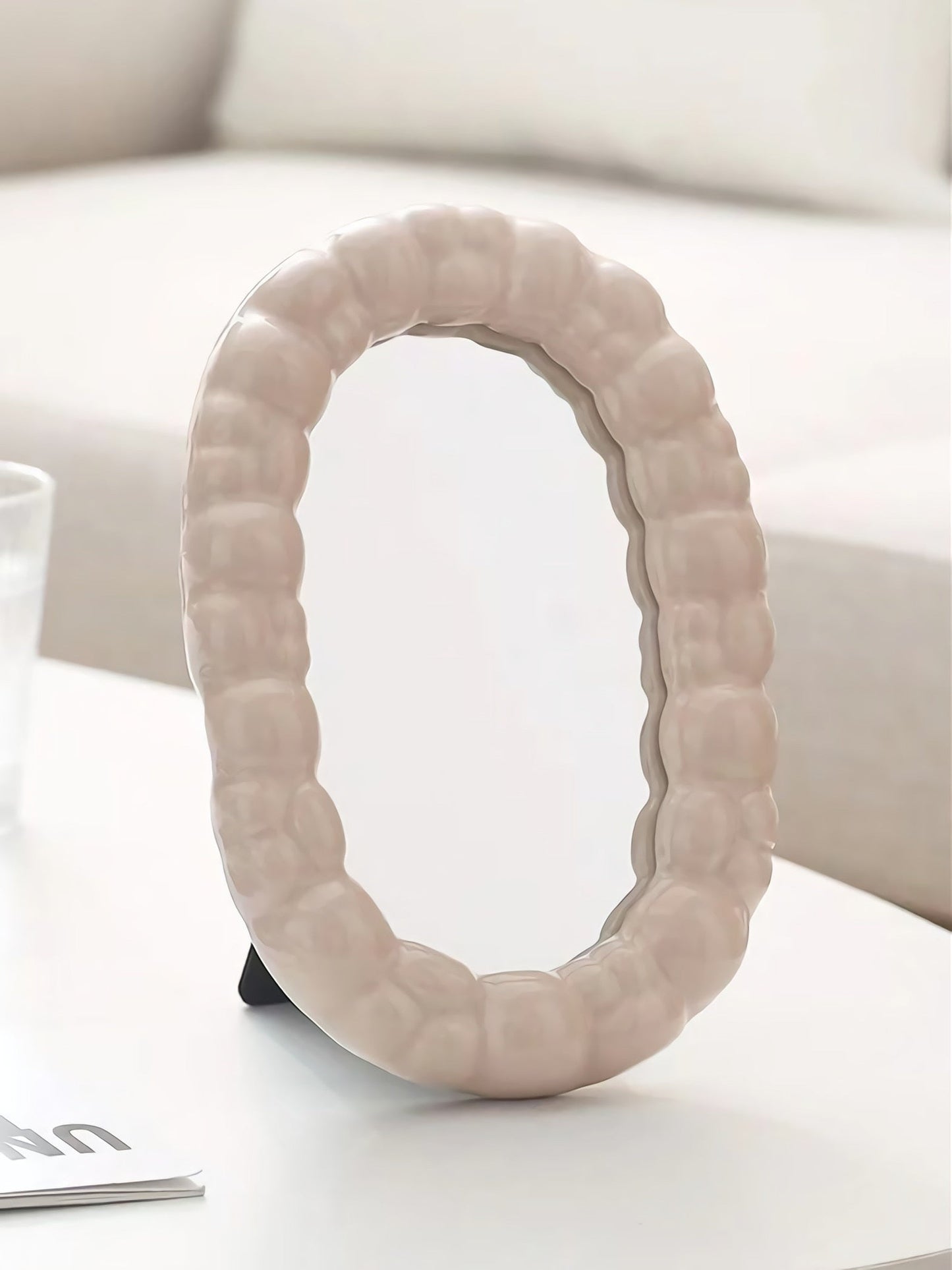 ceramic curve mirror + brush holder