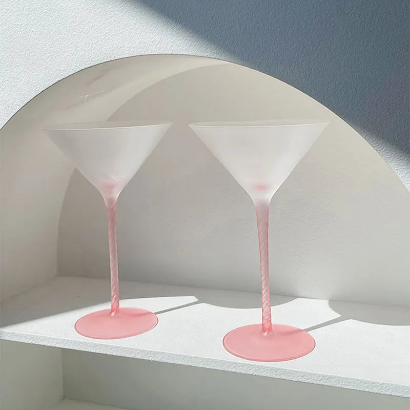 dipped frosted glasses set of two