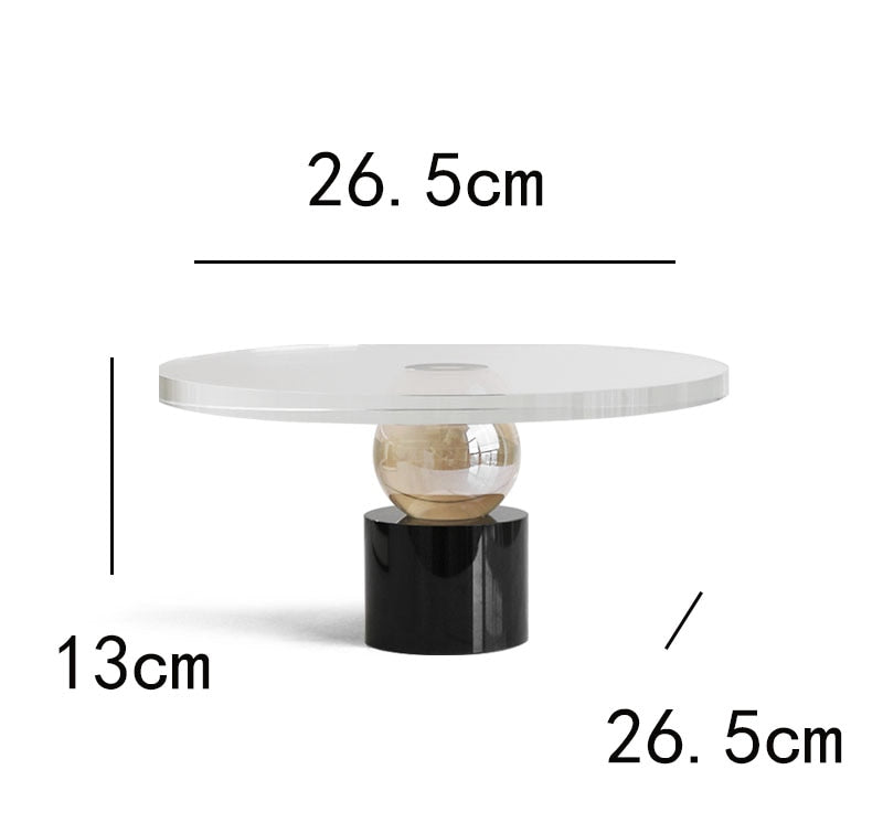 Crystal Glass Tall Decorative Display Plate