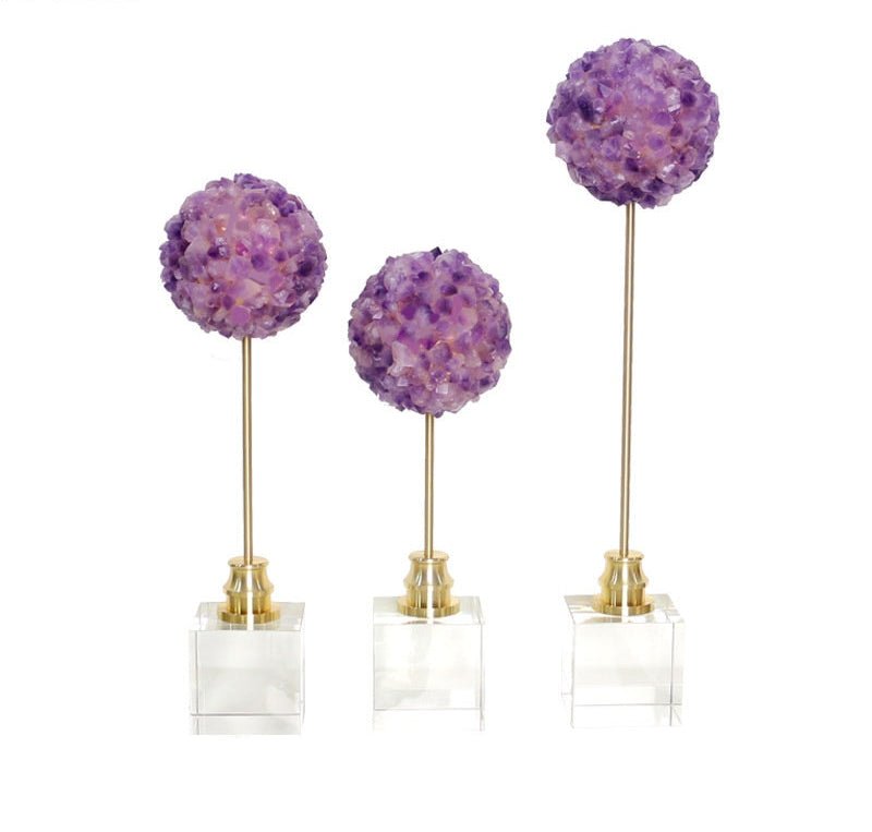 Amethyst Flower Ball Sculpture - DIVINE DESIGN