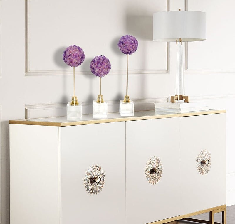 Amethyst Flower Ball Sculpture - DIVINE DESIGN