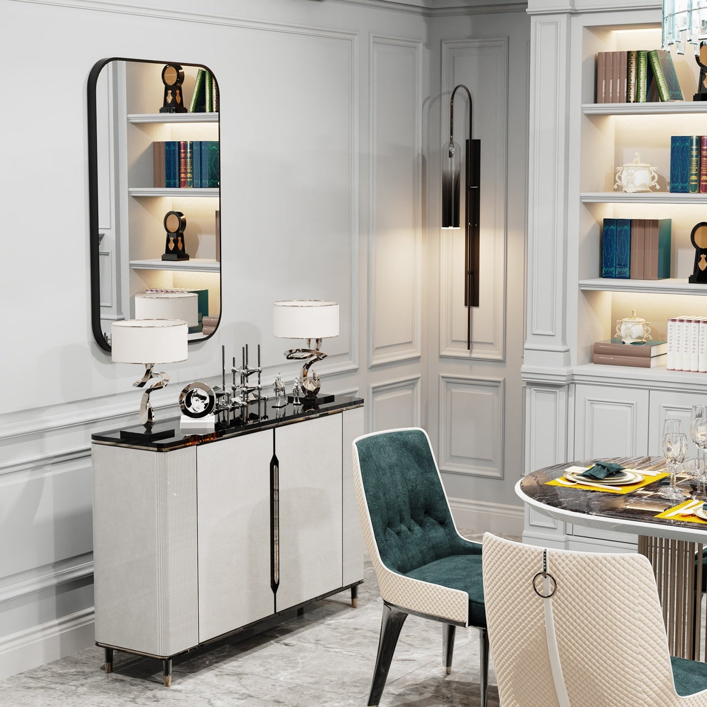 Billet Black Rounded Rectangle Mirror - DIVINE DESIGN