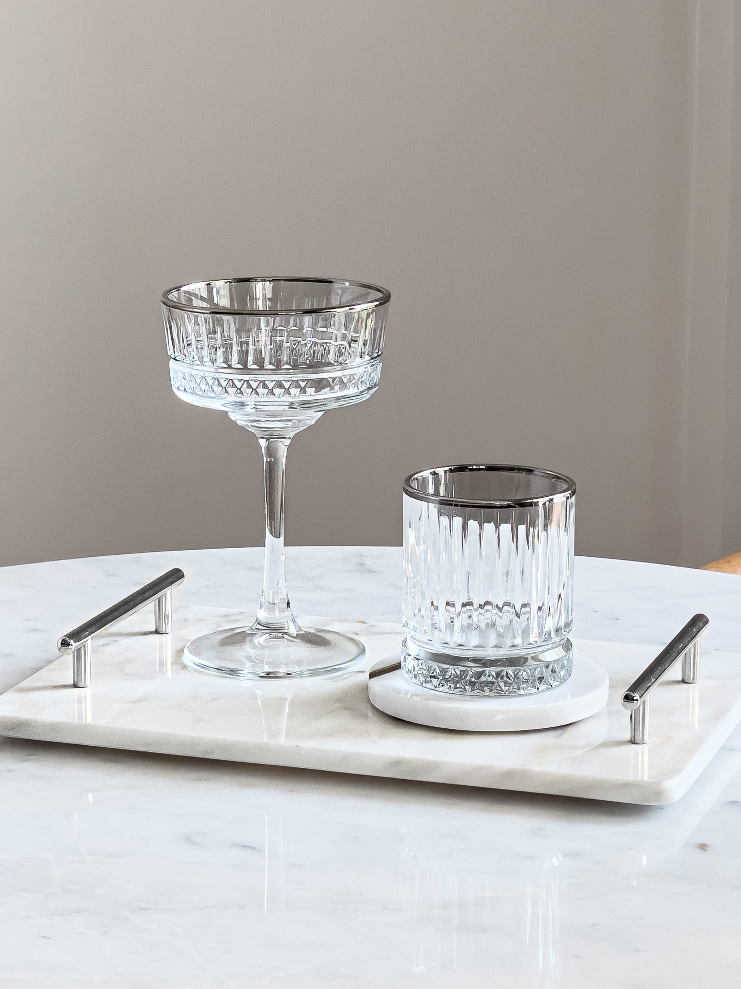 Bull Silver Rim Vintage Crystal Whiskey Glass - DIVINE DESIGN