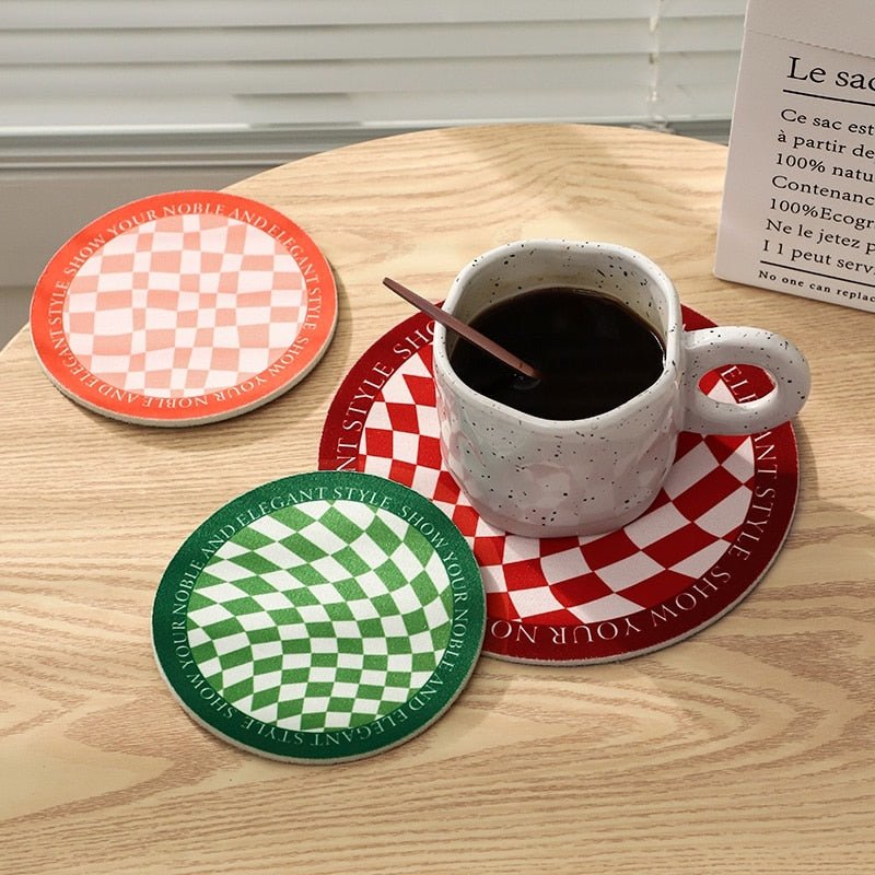 Checkered Colorful Coasters - DIVINE DESIGN
