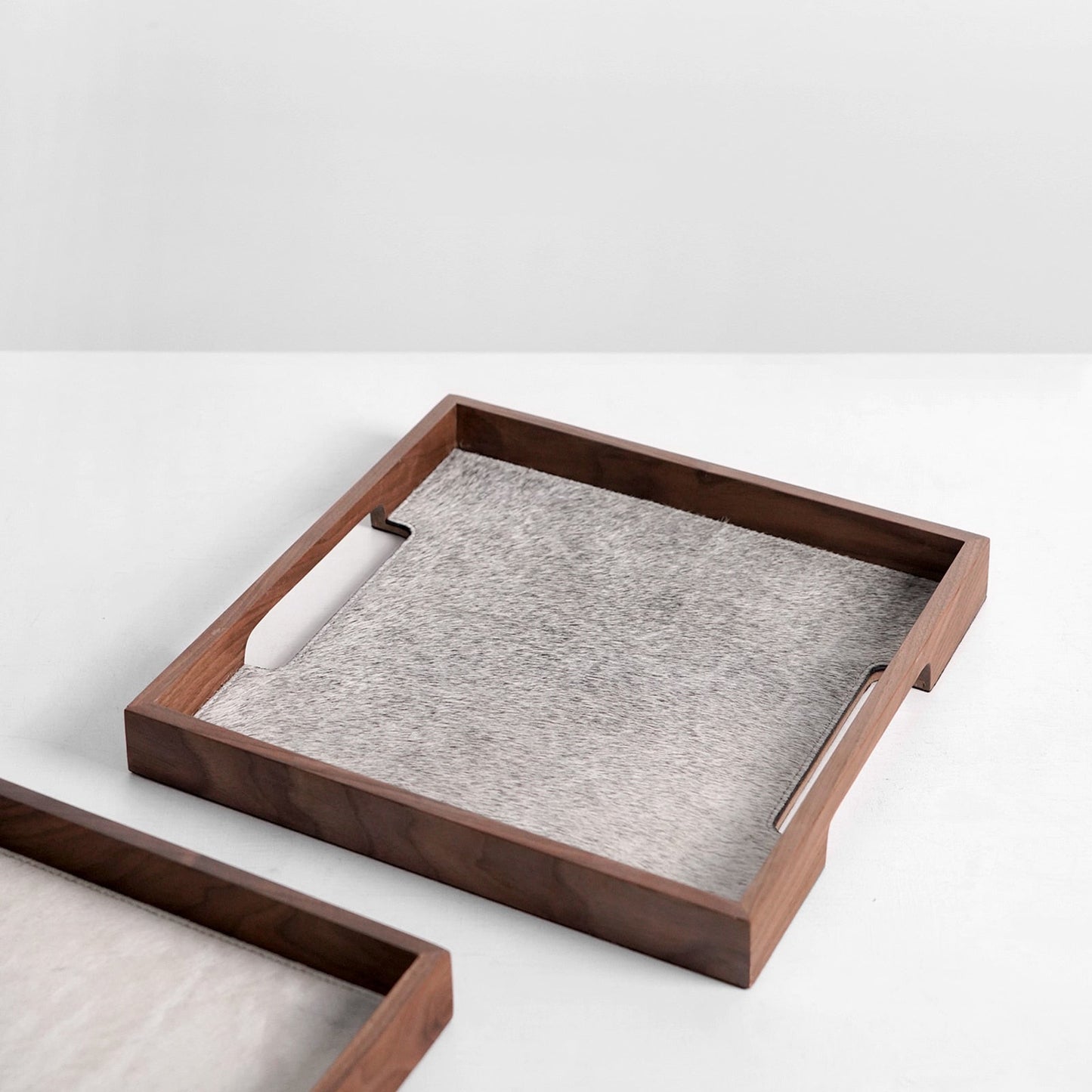 Cow Hair Walnut Decorative Tray - DIVINE DESIGN