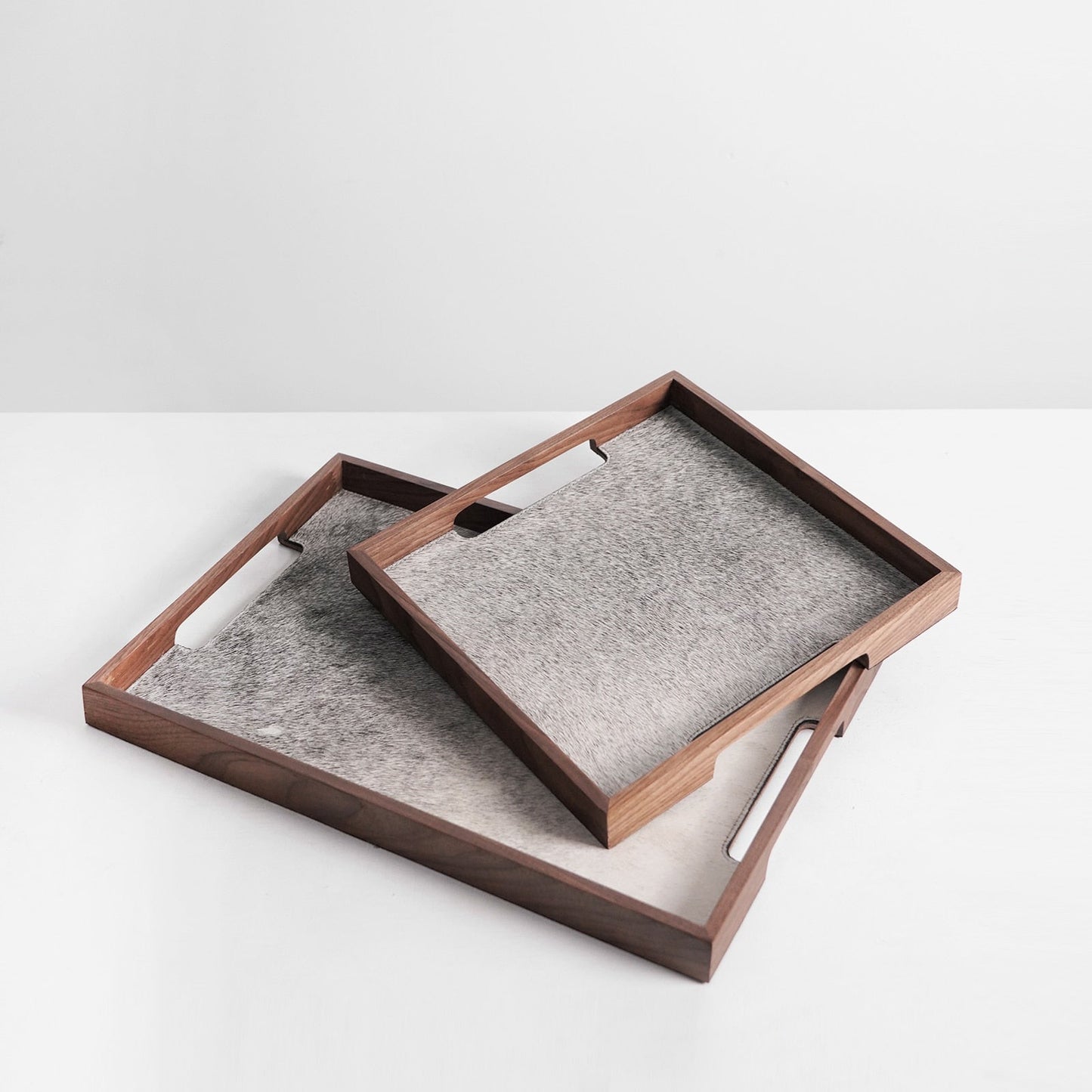 Cow Hair Walnut Decorative Tray - DIVINE DESIGN
