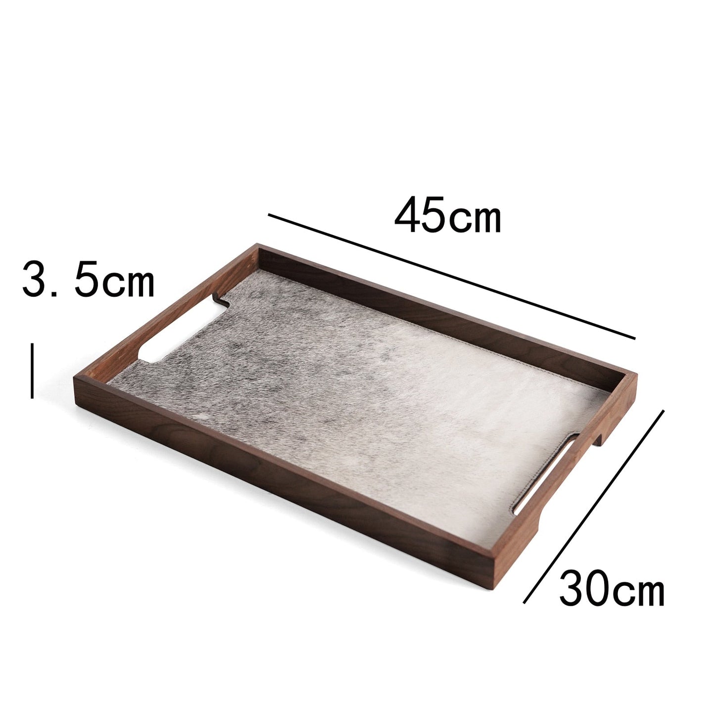 Cow Hair Walnut Decorative Tray - DIVINE DESIGN
