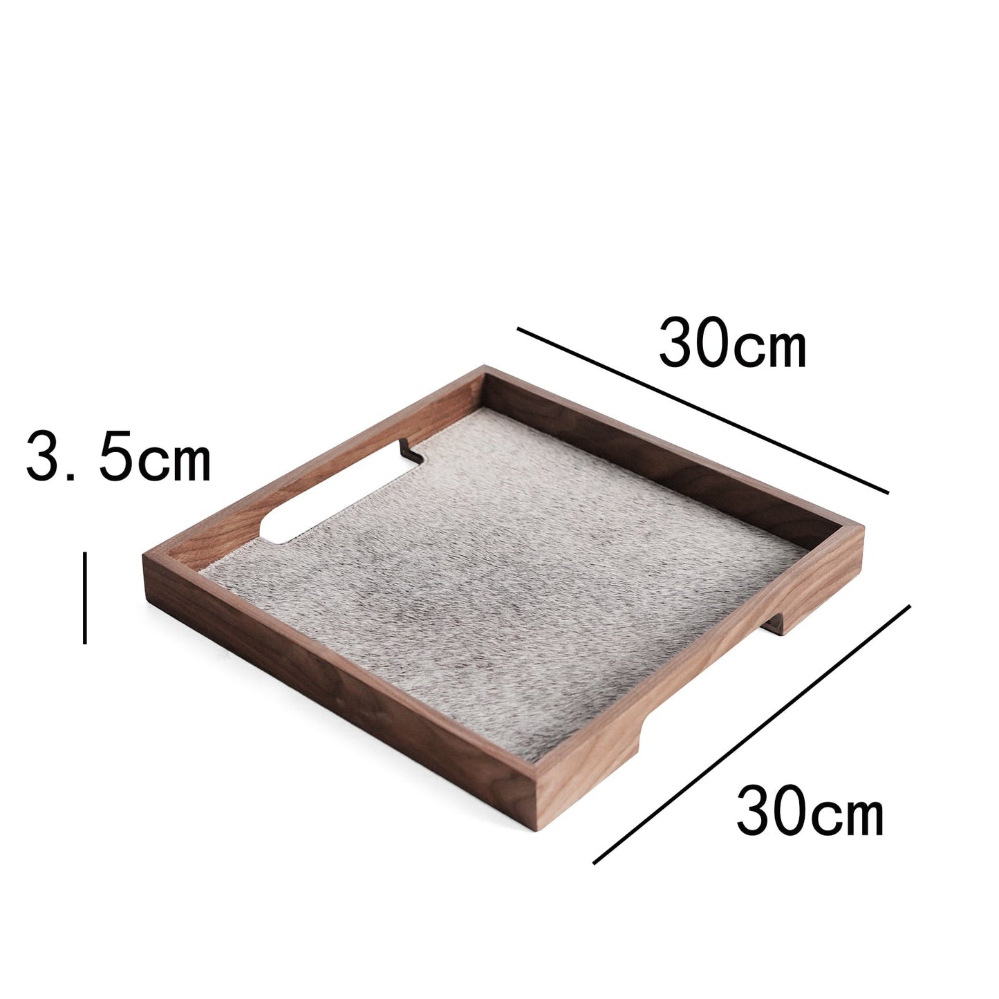 Cow Hair Walnut Decorative Tray - DIVINE DESIGN