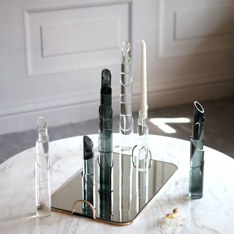 Crystal Bamboo Candlestick Holder - DIVINE DESIGN