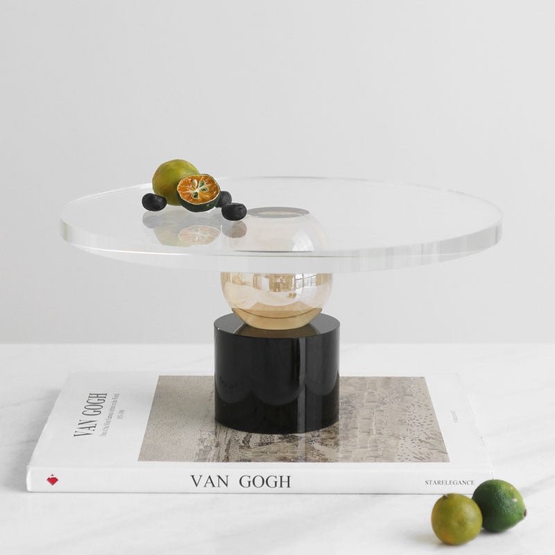 Crystal Glass Tall Decorative Display Plate - DIVINE DESIGN