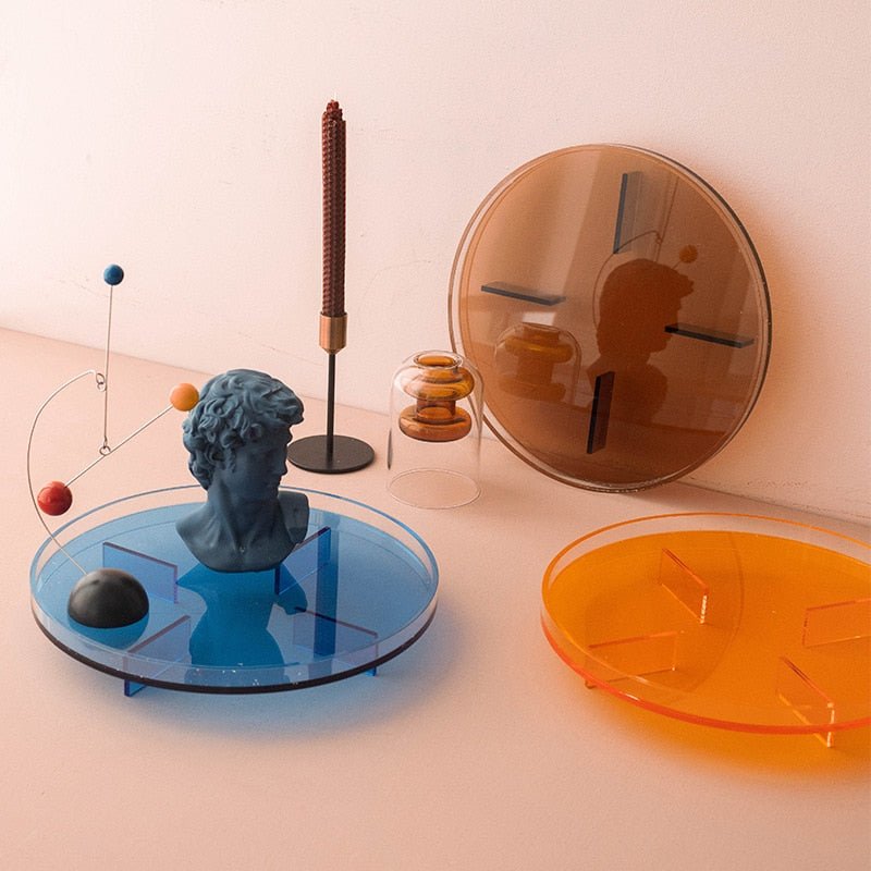 Lake Acrylic Round Decorative Tray - DIVINE DESIGN