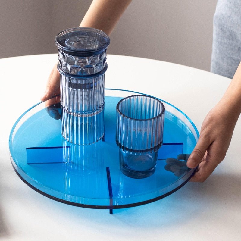 Lake Acrylic Round Decorative Tray - DIVINE DESIGN