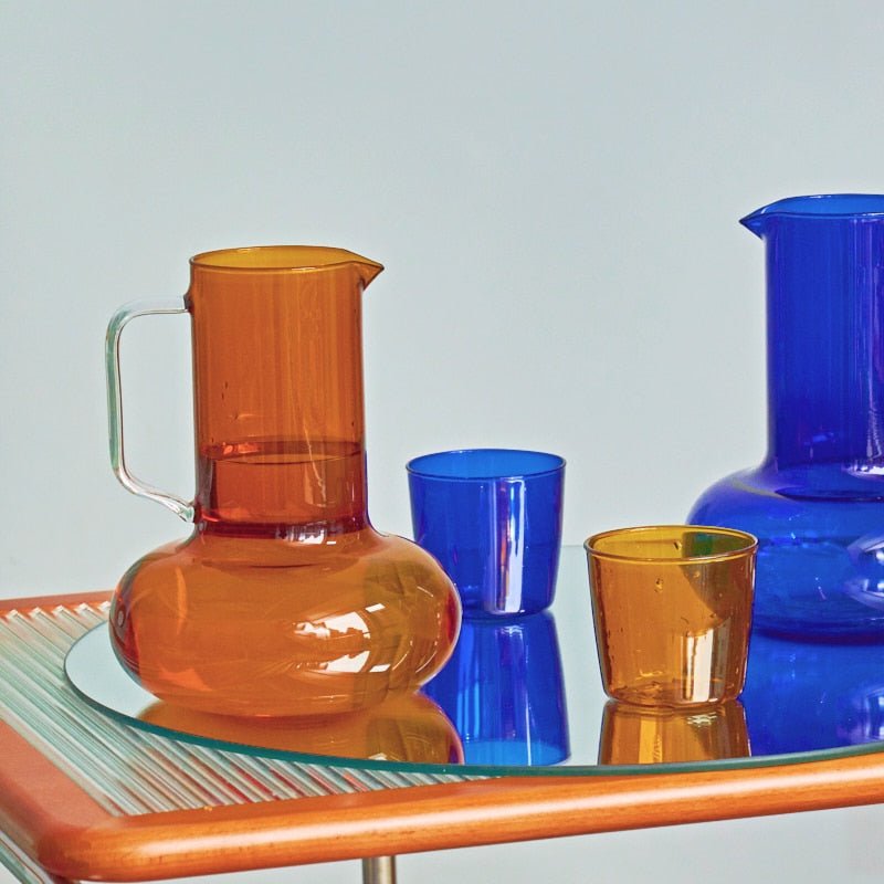 Sola Colored Glass Pitcher with Tumbler Lid - DIVINE DESIGN