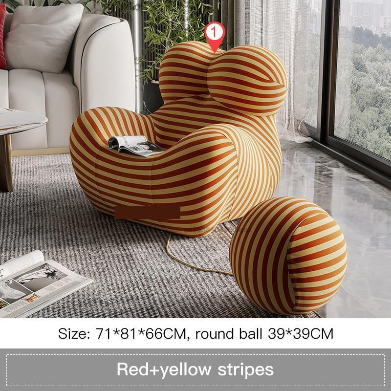 Upholstered Accent Chair with Matching Ottoman - DIVINE DESIGN