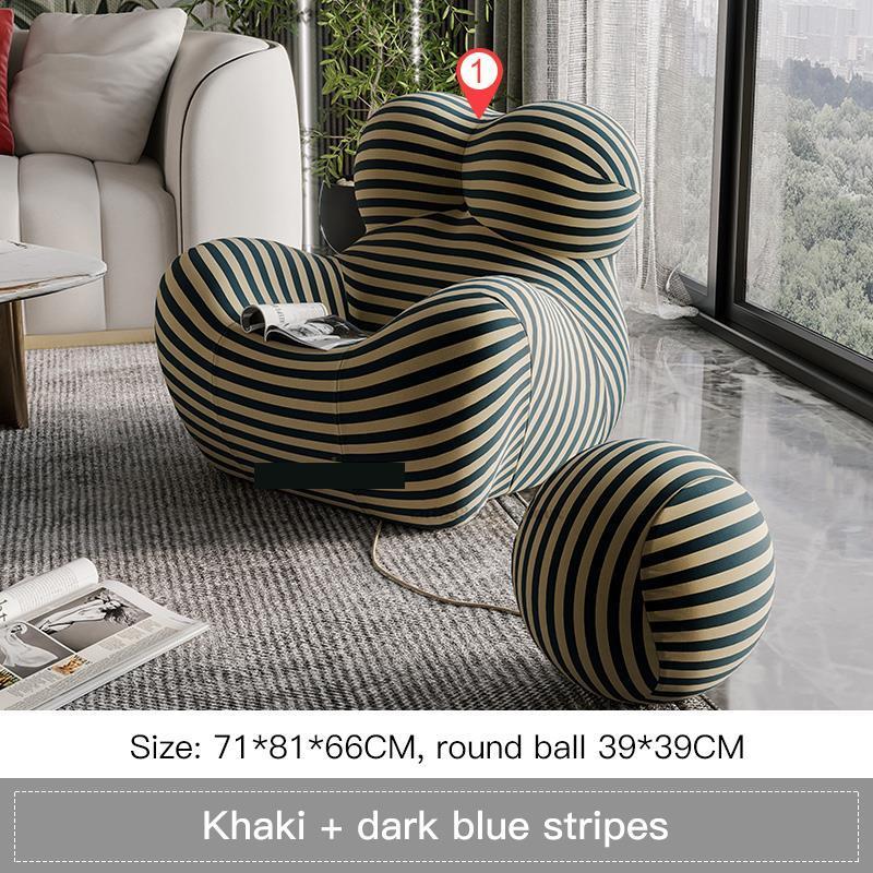 Upholstered Accent Chair with Matching Ottoman - DIVINE DESIGN