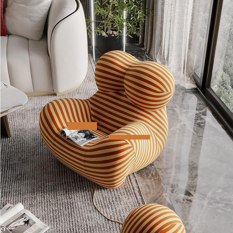 Upholstered Accent Chair with Matching Ottoman - DIVINE DESIGN