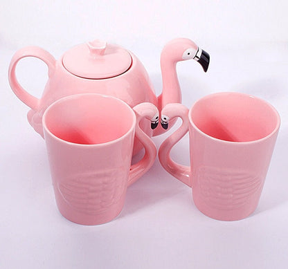 pink flamingo tea set