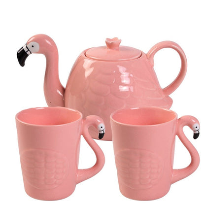 pink flamingo tea set