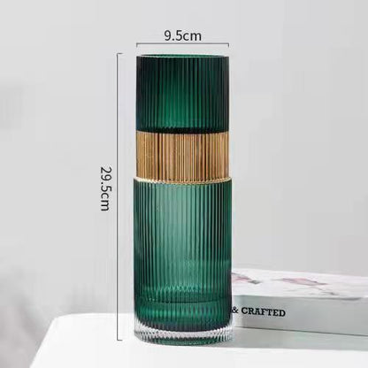 Ribbed Decorative Glass Vase