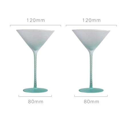dipped frosted glasses set of two