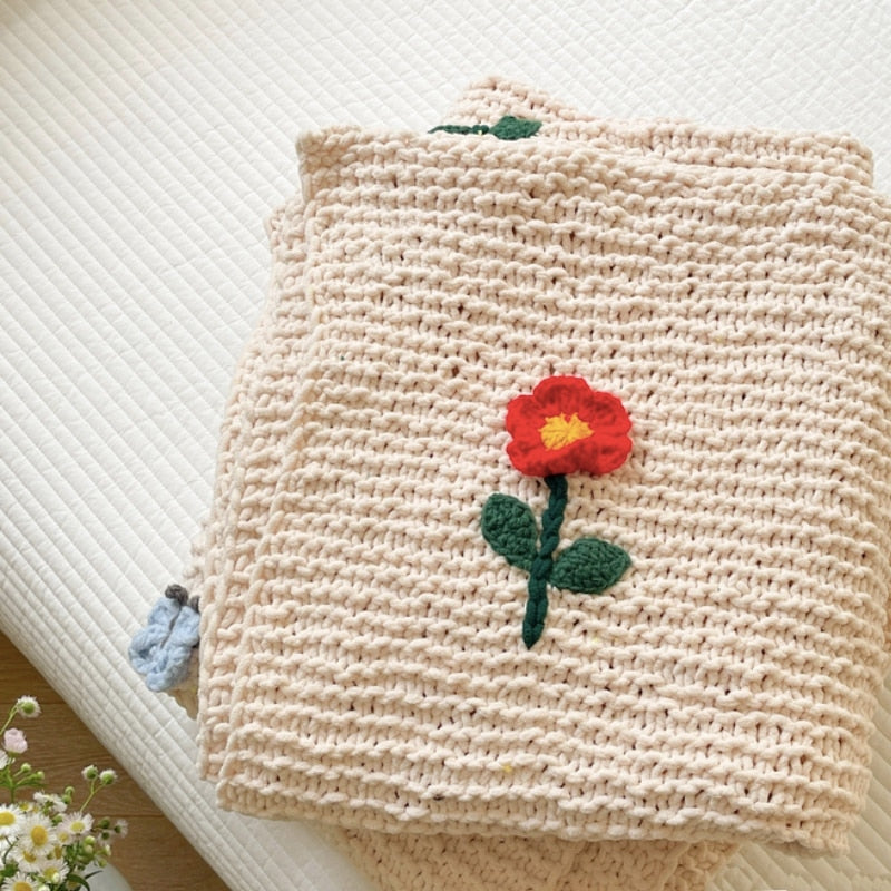 flower pop crochet blanket