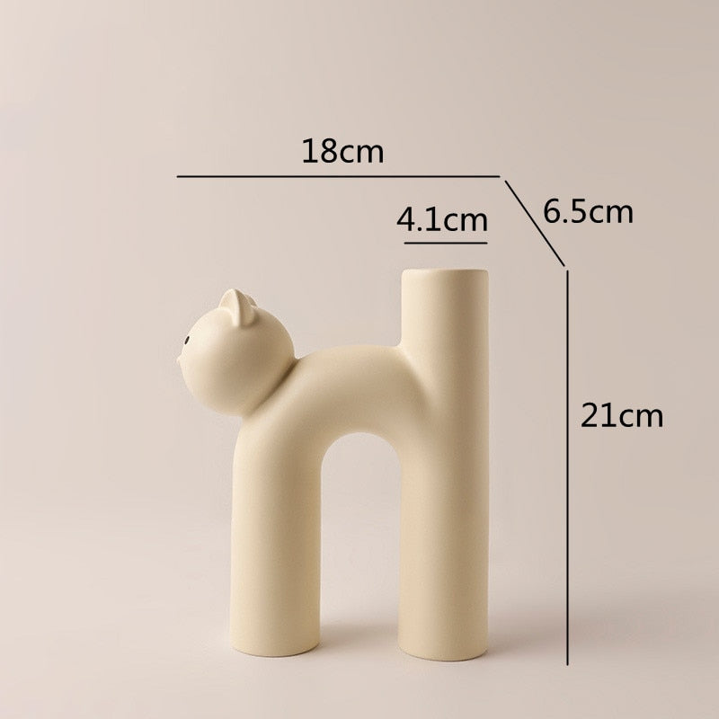 Cute Cat Shaped Ceramic Vase