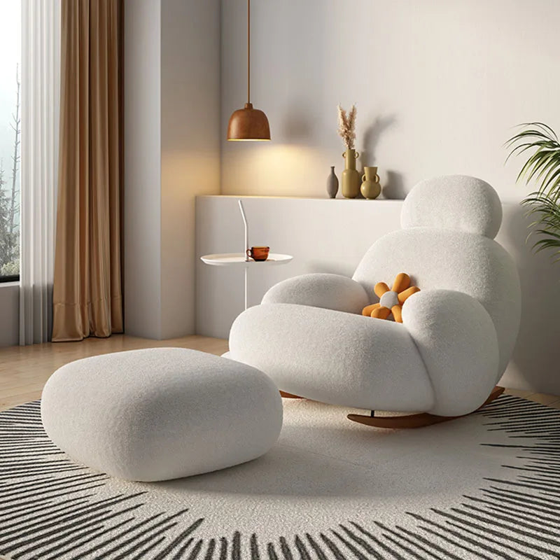 Modern Single Cloud White Recliner Chair