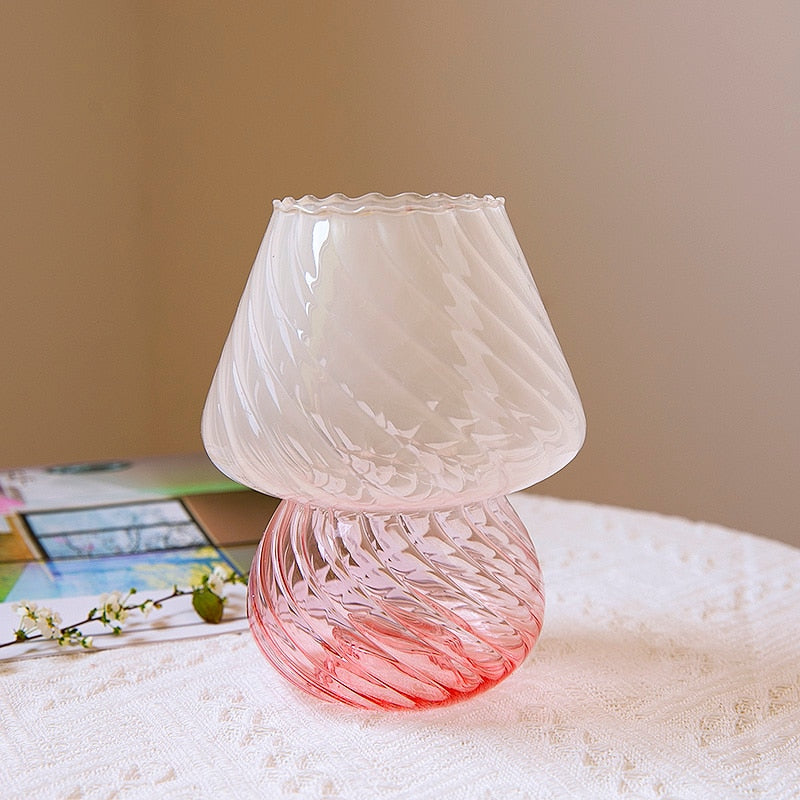 striped baby mushroom vase