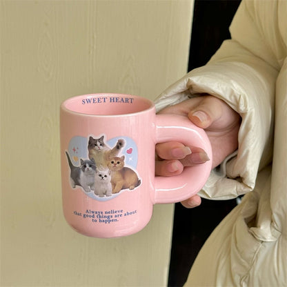 love heart kitty mug