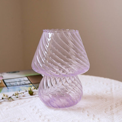 striped baby mushroom vase