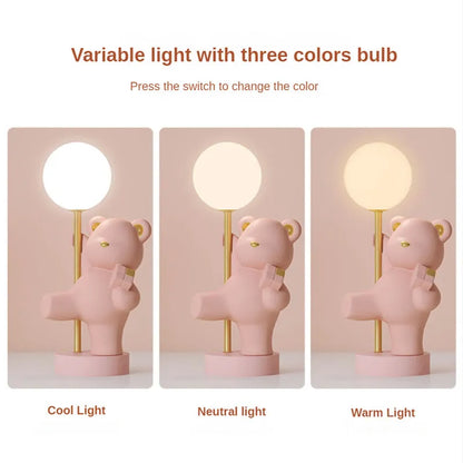 Princess Bear Pink Decorative Table Lamp