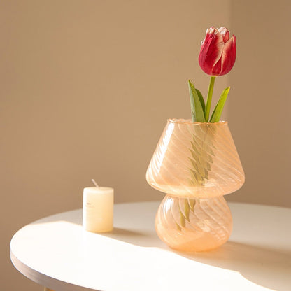 striped baby mushroom vase