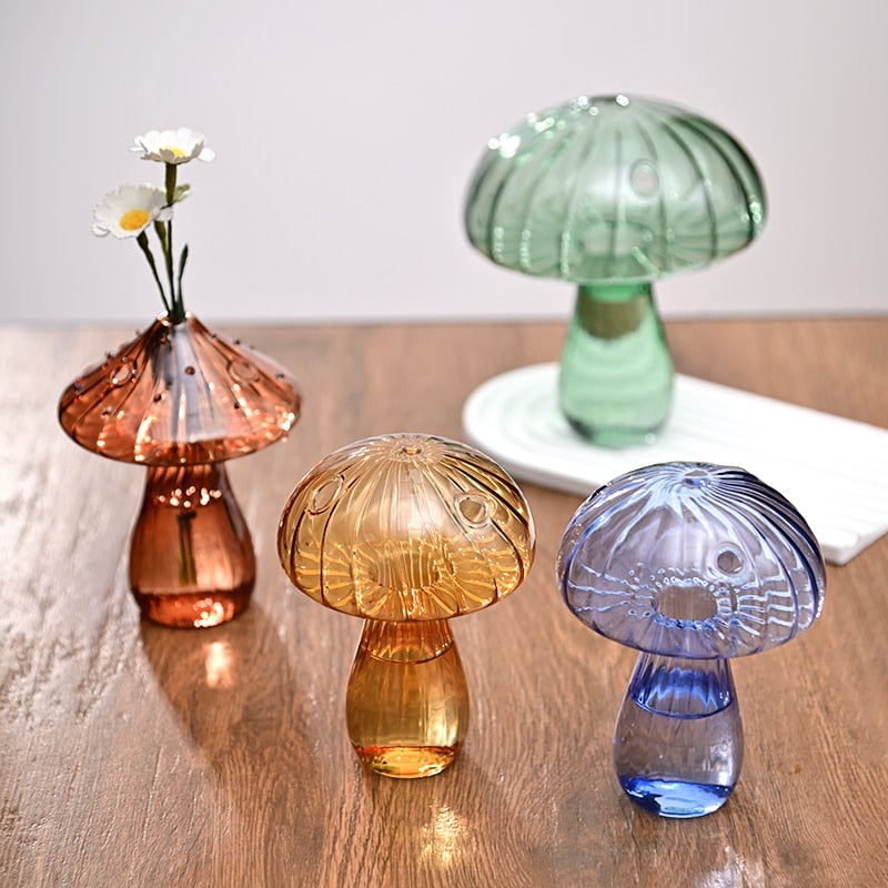 glass toadstool vase