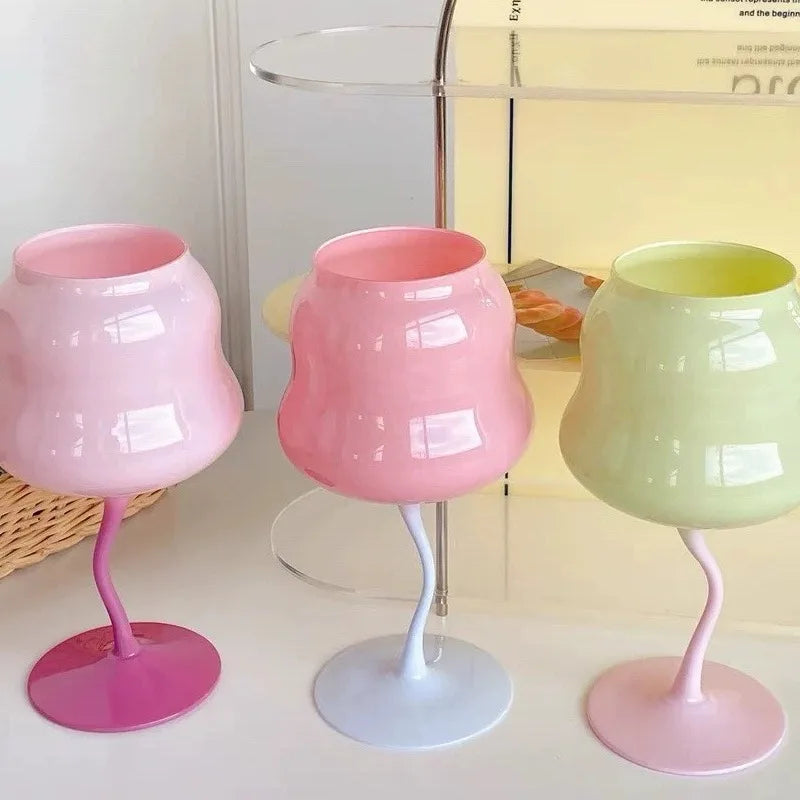 Macaron Shaped Colored Coupe Goblet