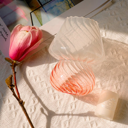 striped baby mushroom vase