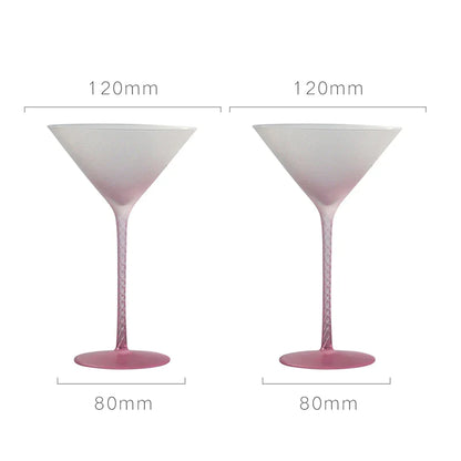 dipped frosted glasses set of two