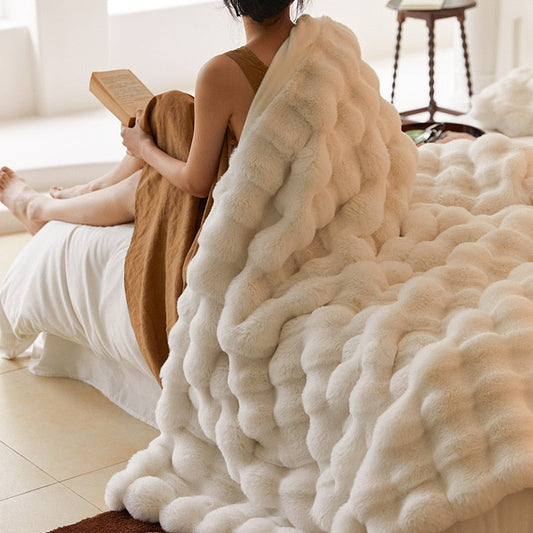 bubble waffle blanket + cushions