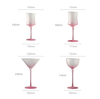 dipped frosted glasses set of two