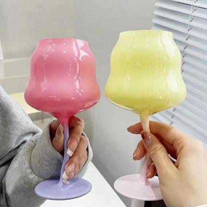 Macaron Shaped Colored Coupe Goblet